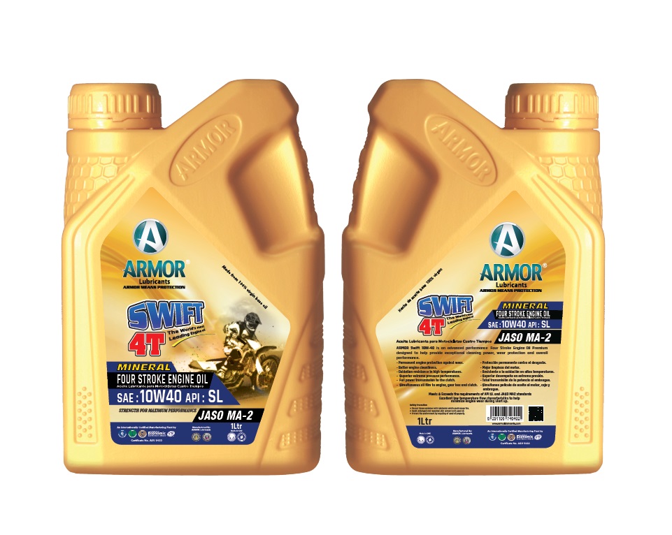 ACEITE ARMOR 4T MOTO 10W40 MINERAL JASO MA-2 API SL