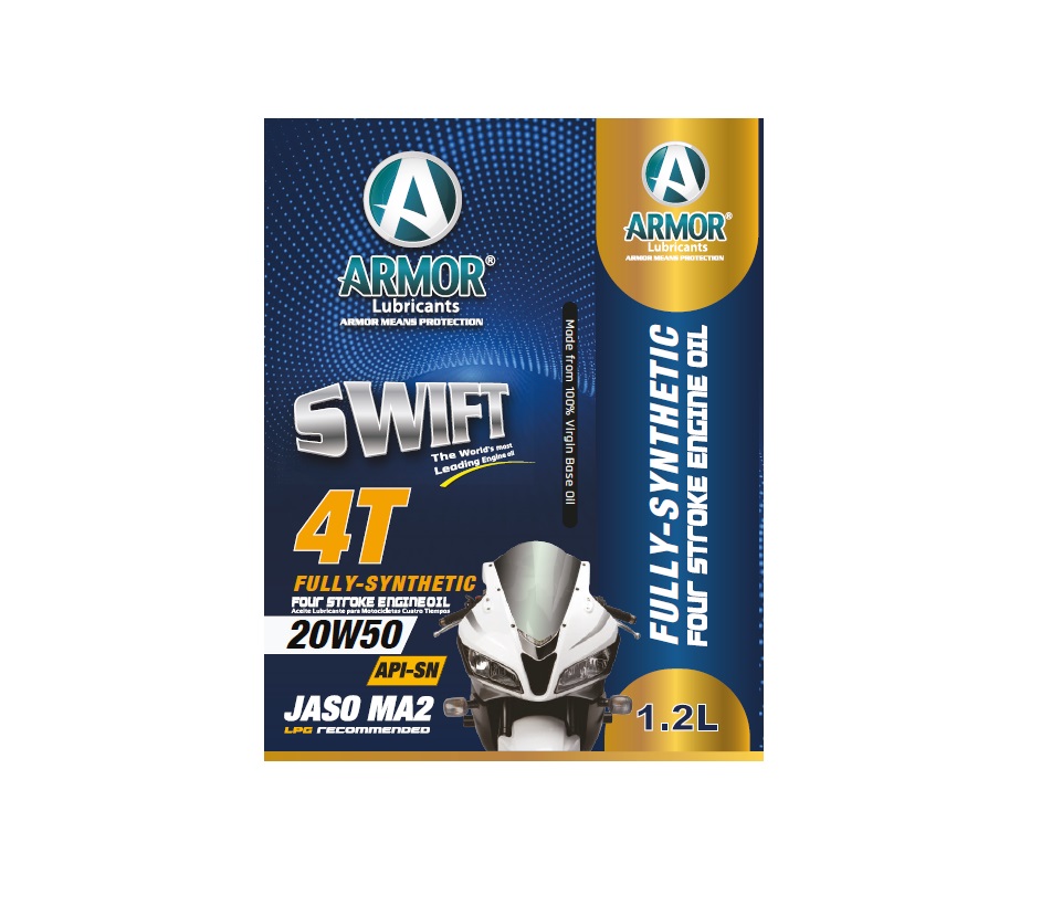 ACEITE ARMOR 4T MOTO 20W50 FULL SINTETICO 1.2L API SN JASO MA-2
