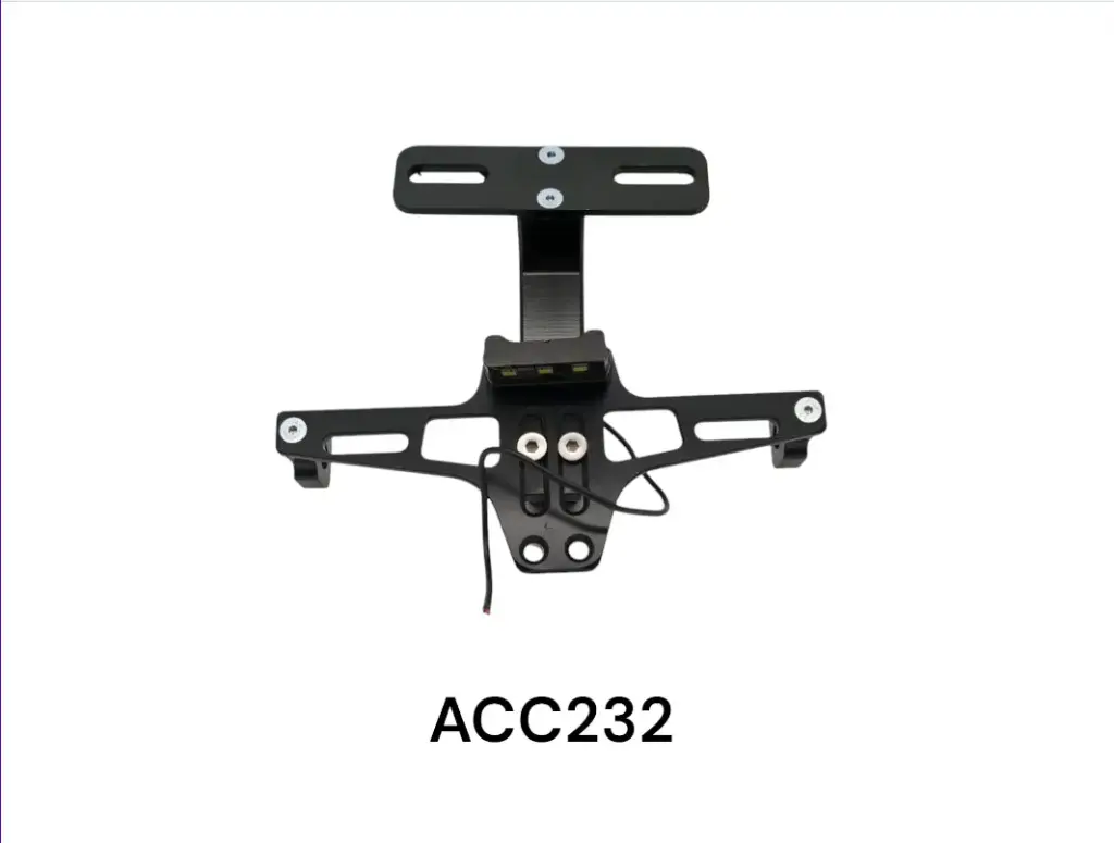 PORTA PLACA C/ LUZ NS200 NEGRO
