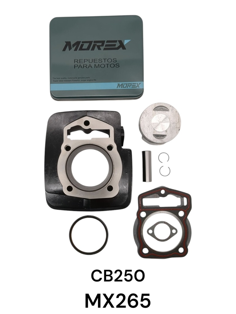 KIT CILINDRO CB250/XRF250/NANO250R NEGRO (PISTON 69 MM RASPIN 17 MM)