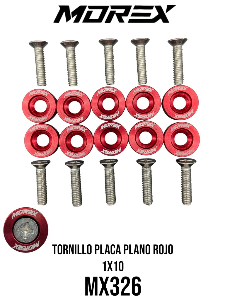 TORNILLO PLACA PLANO ROJO